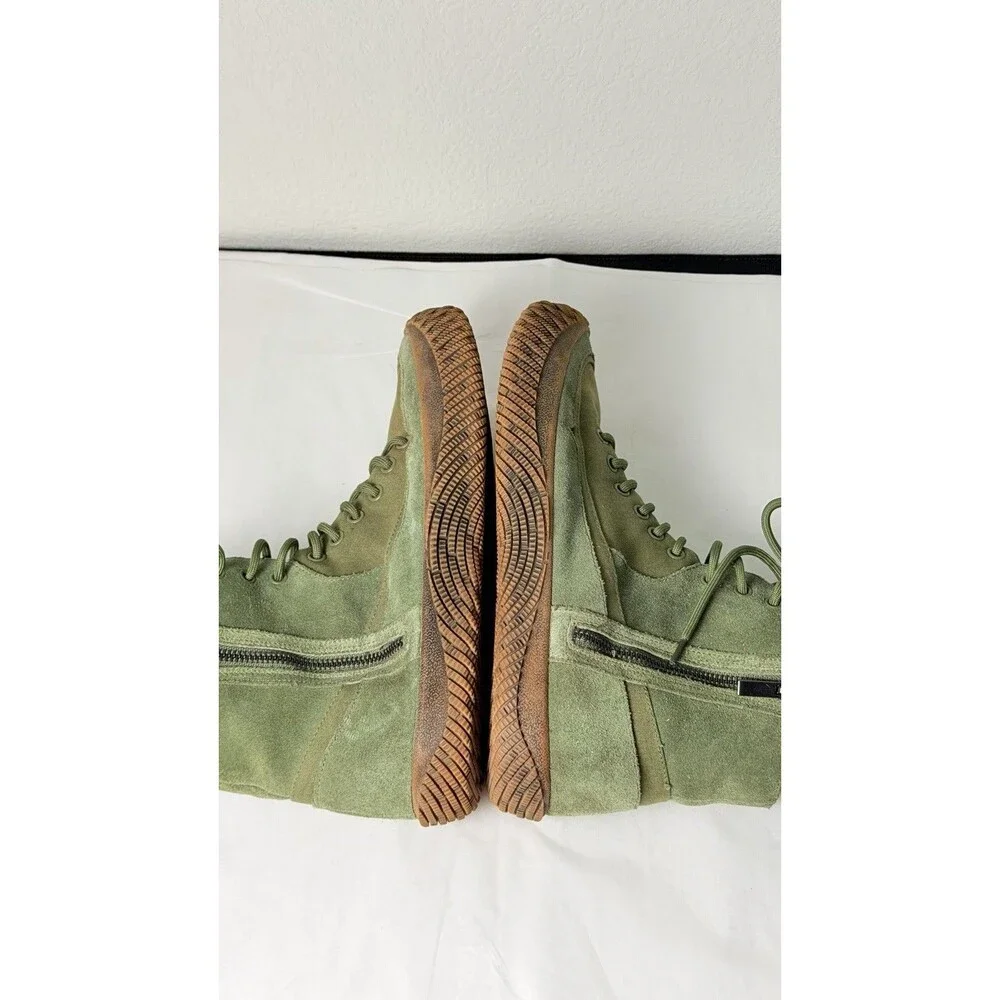 Hybrid Green Label Disruptor Men's High Top Sneakers Olive Green Size 10